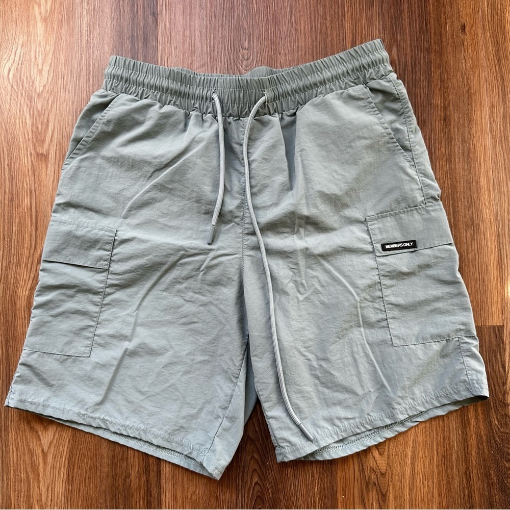 Members Only Men’s Swim Trunks Liner Cargo‎ Pockets Gray Size Medium Swimsuit